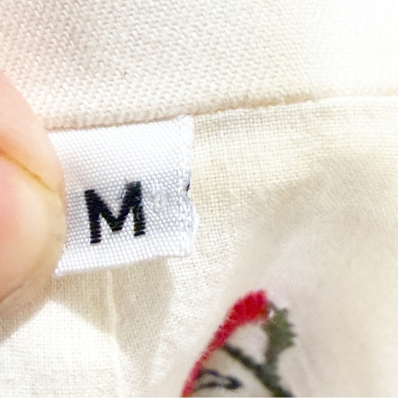 Johnny Was Vintage Ivory Embroidered Rose Floral Blazer Jacket Bohemian M - Picture 11 of 14